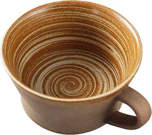 Giant Breakfast Mugs,Salad Bowl,Ceramic Soup Cup,Unique Soup Mug Container Coffee Tea Soup Bowls,Vintage Coupe Soup Bowl with Handle,Small Ceramic Cream Soup Bowls,400ml 15x12.5x6.5cm-White (Size : Wh