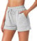 Irdcomps Shorts Damen Kurze Sporthose Sportshorts Kurze Laufshorts Trainingshose Laufshorts Baumwolle High Waist Running Gym Grau L