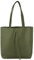 modamoda de - T253 - Ital. Henkeltasche mit Innentasche aus Leder, Farbe:Olivgrün