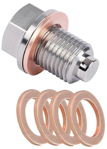 Magnetische Ölablassschraube M12 x 1,25 Ölablassschraube,Mit 5 Stück Kupferdichtung,Öl Ablassen Schraube Dichtring Ölablassschraube Auto Ölschraube für Die Meisten Autos
