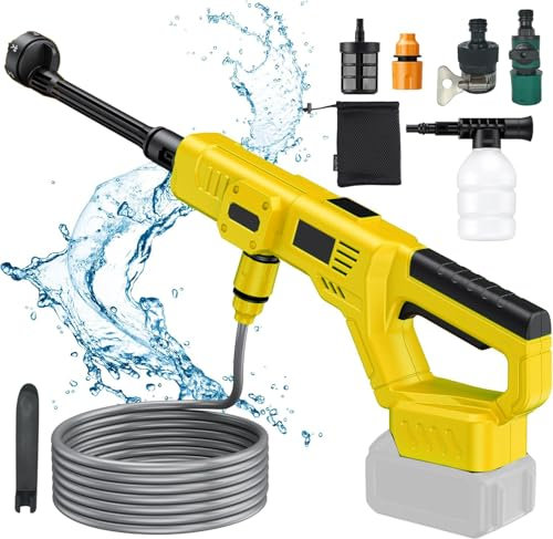Cordless Power Pressure Washer for DeWALT 20V MAX Battery 650 PSI 1.2GPM Portable Power Cleaner with 6-in-1 Nozzle for Car Home Garden Cleaning (Battery not Included)