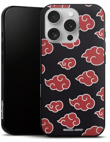 Slim Case extra dünn kompatibel mit Apple iPhone 16 Pro Silikon Handyhülle schwarz Hülle Offizielles Lizenzprodukt Naruto Shippuden Akatsuki