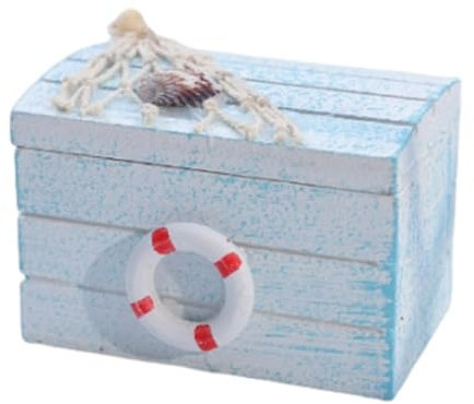 Syengery Strandkiste aus, Aufbewahrungsbox aus Strandholz | Süße Schmuckschatulle, Seestern-Schmuckaufbewahrungs-Organizer, nautisches Schmuckstück mit Rettungsring-Dekorationen für Akzente