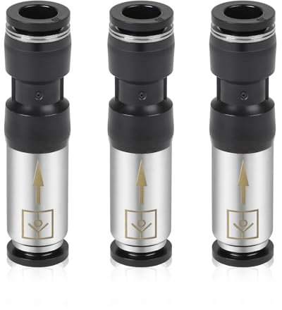 EFUTURETIME 3 x Pneumatik Rückschlagventil 10mm Druckluft Steckverbinder, Einweg Pneumatikverbinder Edelstahl Anschlussstücke für Schnelle Verbindung von Luftleitungen
