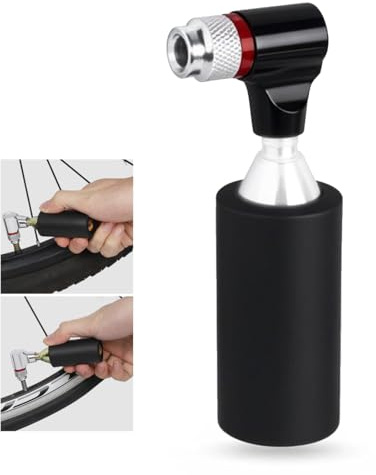 Gonfleur CO2 Vélo - Compatible Valves Presta & Schrader - Pompe à Pneu Haute Performance pour VTT/Road - Manchon Isolant Inclus (Cartouches Non Incluses)