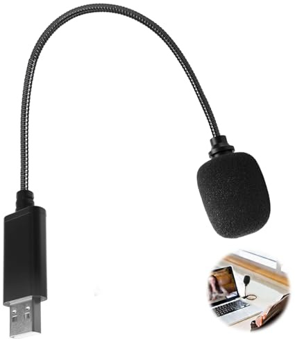 Hemlosk USB PC Microphone, Cordless USB Microphone for Laptop and Desktop Computer, with Gooseneck & Built-in Sound Card, for Mac, Computer, YouTube, Skype, PS4, Recording, Podcasting, Gaming