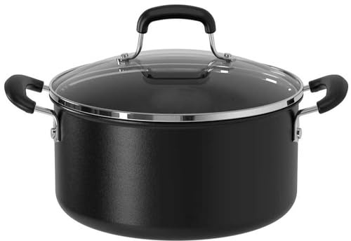 24cm Induction Base Nonstick Casserole Dish Pan with Glass Lid Stockpot