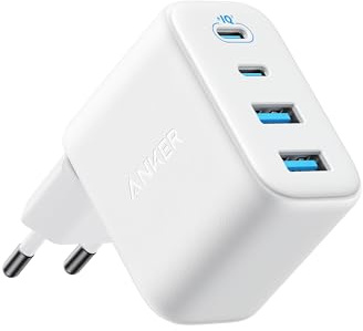 Anker caricatore USB C 50W 4 porte con 2 USB C e 2 USB A per iPhone | Con 2 USB C e 2 USB A, design compatto e stabile, per iPhone 17 Pro Max/16-12, MacBook, iPad, Pixel, Galaxy, cavo escluso