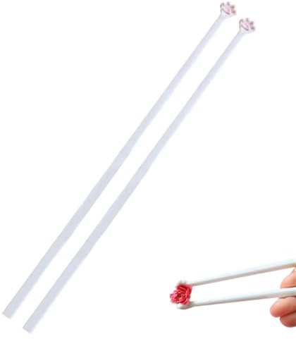 ApexPine Cat‑Paw Reusable Plastic Chopsticks 25‑cm for Home‑Dining‑Use | one‑pair 25‑cm reusable plastic cat‑paw‑pattern chopsticks textured‑tip for home‑daily‑dining hand‑wash‑only tableware