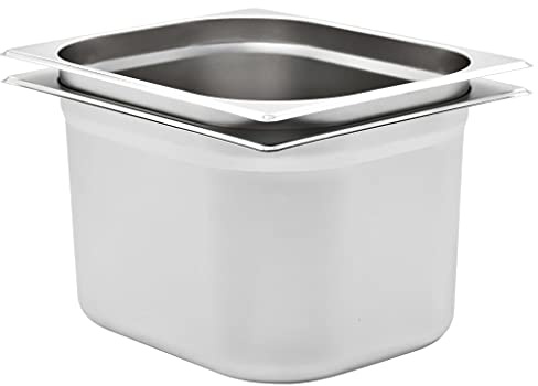 INLIFE Récipients Gastronorm 2 pcs GN 1/2 200 mm Acier Inoxydable