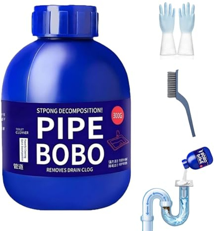 Pipe Bobo Rohrreiniger, 300g Pipe Bobo Cleaner, Pipe Bobo -Drain Unclogger Powerful Pipeline Dredging, Leistungsstarker Waschbecken- Und Abflussreiniger, for Den Außenbereich, Küche,Toilette (1Pc)