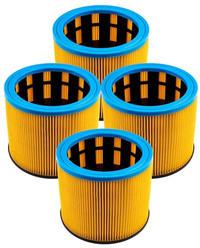 vhbw 4x Faltenfilter kompatibel mit Starmix GS, AS, NSG, HS Staubsauger - Patronenfilter Blau Gelb, 7200 cm²