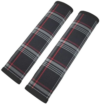 Komfort Gurtschoner Für GTI Tartan Plaid Auto-Sicherheitsgurtbezüge 2 Stück Superweiches Sicherheitsgurt-Schulterschutzkissen Bequemer Gurt Sicherheitsgurt Polster