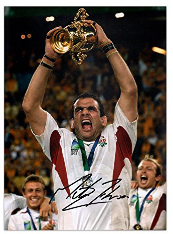 Exclusive Memorabilia Martin Johnson Signé Angleterre Rugby Photo: Gagnant de la Coupe du Monde