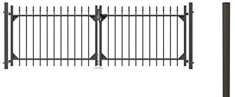 Alberts 510480 Doppeltorset Chaussee, zum Einbetonieren | verschiedene Höhen - wahlweise in verschiedenen Farben | anthrazit | Höhe 100 cm | Breite 3 m