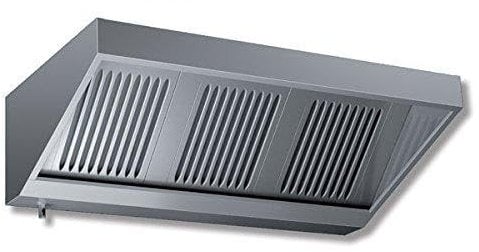 Cappa aspirante acciaio inox Professionale d’aspirazione a parete mod. SNACK con motore cm. 100x90x45H