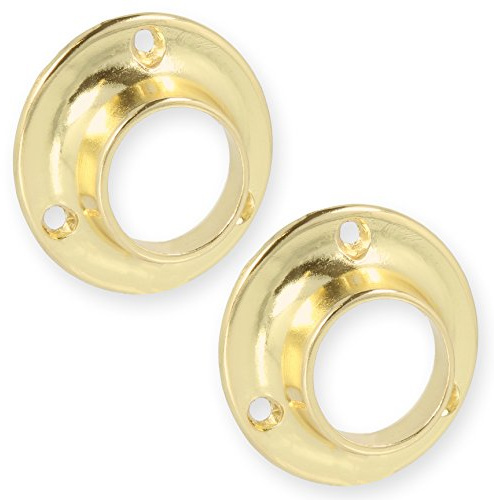 25mm Brass Wardrobe End Socket (Pack of 2)