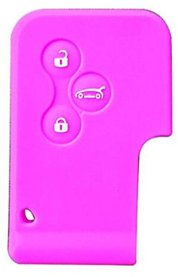 Happyit Silikon Auto Fernschlüssel Fall Abdeckung für Renault Megane R.S. Szenischer 3-Tasten-Kartenschlüssel Smart Key (Lila)