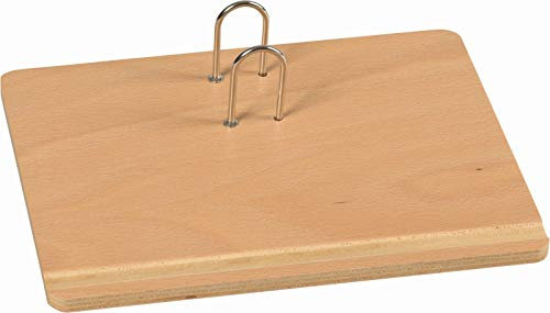 1070382 Untersatz für Umlegekalender · Holzausführung (Buche hell) · für Umlegekalender 11 x 14,5 cm · mit verstellbaren Metallbügeln