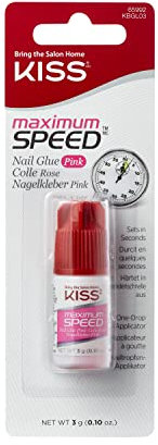 Kiss Colle à ongles à séchage rapide, rose 3 g