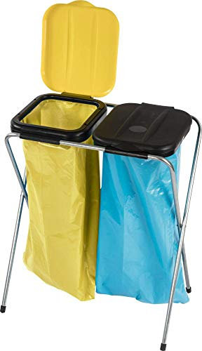 Nölle PROFI BRUSH Poubelle à déchets avec couvercle Noir/jaune 2 x 120 l