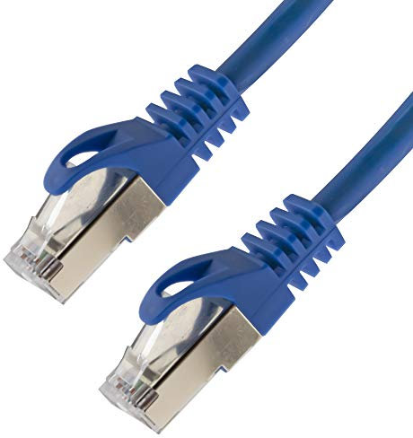 Netzwerkkabel S/FTP PIMF Cat. 7 20 Meter blau Patchkabel Gigabit Ethernet LAN DSL CAT7 Kabel