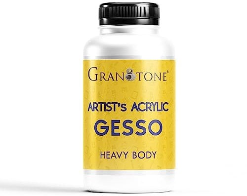 GRANOTONE Acrylic Gesso Water Base | Matte Finish | Interior/Exterior Use | Long Lasting For Acrylic Painting | Non-Toxic Universal Gesso Finish Primer, White