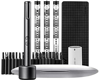WOWSTICK Mini-Power-Schraubendreher, 62-in-1-Präzisions-Schraubendreher-Set mit 20 magnetischen Präzisions-Bits & LED-Licht & wiederaufladbarem Akku-Schraubendreher für Uhren, Radios, Handy, Drohnen