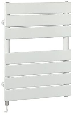 Milano Lustro 400W White Flat Panel Electric Heated Towel Rail - 600mm x 400mm