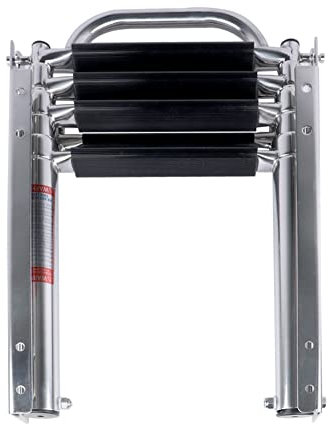 Boat Accessories Marine 4 Step Under Platform Boat Ladder Stainless Steel Boarding Telescoping Ladder With The Handle