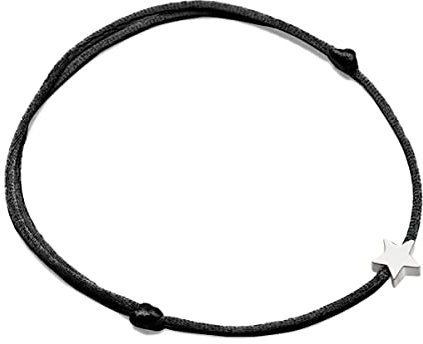 MARLION JEWELS Bracelet femme original avec cordon cœur/étoile. Bracelet en acier chirurgical plaqué or/argent pour femme, fille, idéal pour un cadeau de fête des mères, un anniversaire. Bijoux femme