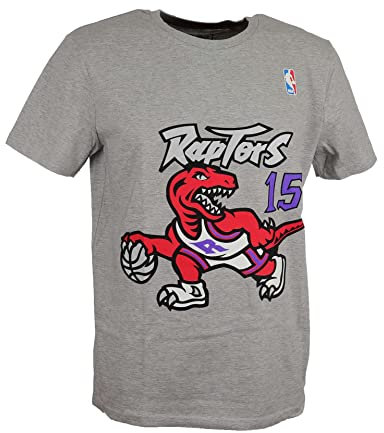 Mitchell & Ness NBA Toronto Raptors Name & Number T-Shirt - Vince Carter, Grey Heather, L