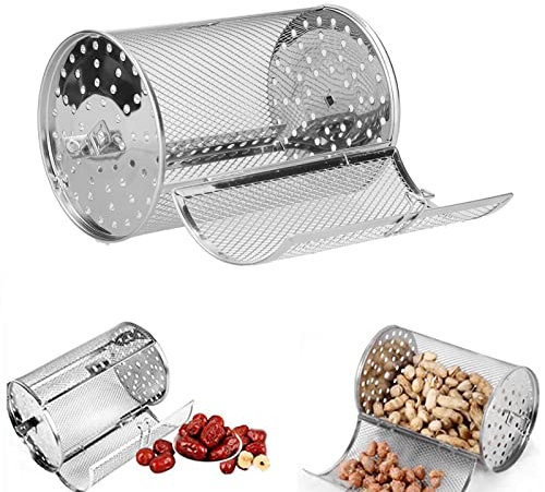Cesta de freidora de aire para horno, herramienta de horneado de parrilla giratoria de 360 grados de acero inoxidable para accesorios eléctricos de cocina, antiadherente, fácil de limpiar 4.7x4.7x7.