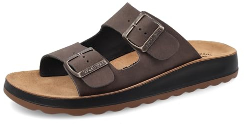 Fly Flot 781714C Slipper 2 Schnallen aus Leder mit T.Moro, weiche Einlegesohle, hergestellt in Italien, T Moro, 46 EU