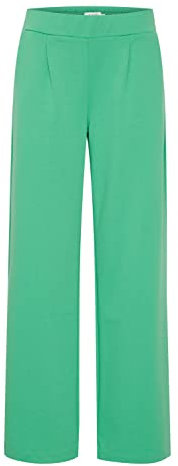 b.young BYRIZETTA Wide Pants 2 Damen Hose Stoffhose mit Stretch Wide Leg weites Bein mit elastischem Bund und Bundfalten, Größe:XL, Farbe:Ming Green (165930)