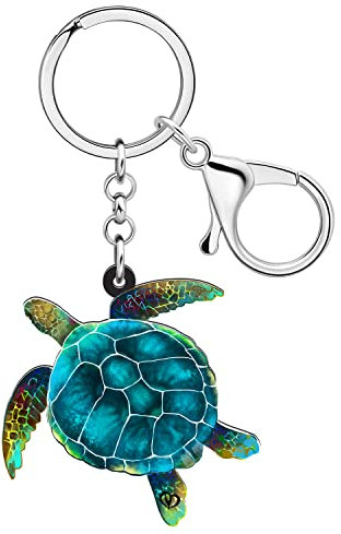 RAIDIN Acryl süße Ozean Tier Krabbe Qualle Hai Schildkröte Oktopus Schlüsselanhänger Schlüsselring Schmuck Geschenke für Damen Auto Handtasche Schlüssel (Beere)