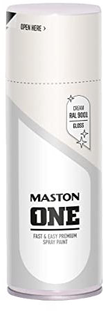 Maston ONE - Peinture en aérosol - Haute brillance - 400 ml - Bombe de peinture en aérosol (RAL 9001 - Blanc)