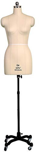 Frauen-Schaufensterpuppen-Kleiderform zum Nähen/Kleiderständer, weiblicher Schaufensterpuppen-Styropor-Körper-Torso mit Rädern, höhenverstellbar (Color : White, Size : M-Model 82) Interesting