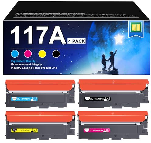 RUDGUZ 117A Toner Set Kompatibel für HP 117A W2070A W2071A W2072A W2073A für Toner HP Color Laser MFP 178nwg 178nw 179fwg 179fnw 150a 150nw 178 179 (Schwarz Cyan Gelb Magenta, 4er-Pack)