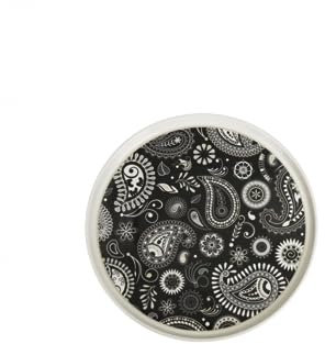 BRANDANI 52814 Speiseteller Gourmet Shanti New Bone China, 26 cm, Schwarz mit Shanti Dekor, Gourmetform