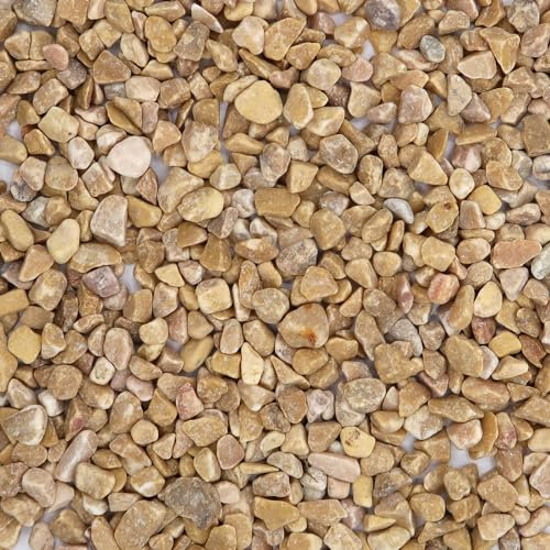 0.9LB Yellow Natural Crushed Stones Gravel Vases Fillers, Irregular Mini Pebbles Broken Stones Chips 6-9mm Handicraft Sand for Succulents Aquarium Gravel Home Garden Stepping Stone Decoration