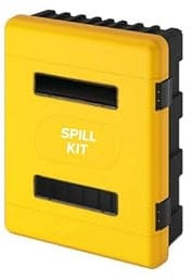 FireShield Double Fire Extinguisher Cabinet, Spill Kit, Yellow