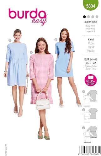 Burda Schnittmuster, 5804, Kleid [Damen, Gr. 34-48], Level 1 super easy