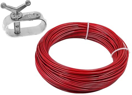Hsthe Sea Wire tensioning rope for pool tarpaulins, 2 mm length100 feet with 1 turnbuckles for rope pool cover, tensioning rope tensioning wire rope for fastening above-ground pool covers winter
