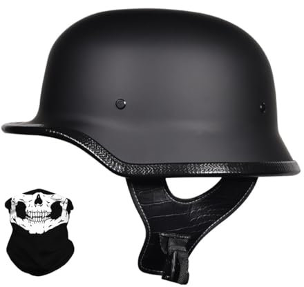 Vintage Jet Helm Halb Helm Öffnen Motorradhelm ECE-Zertifizierung für Straßenroller, Fahrräder, Mopeds Cruiser M-XL
