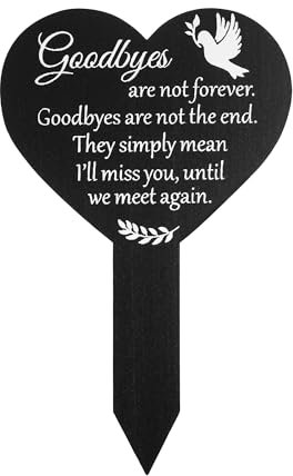 Heart Graveside Memorial Plaque, memorial plaques for graves, Graveside Memorial Stake Memorial Signs for Family Mom Dad Grandparents