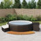 Borde bañera hidromasaje Madera Acacia y ratán sintético Negro,Accesorios para Piscinas y spa-362259