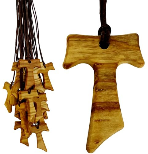 Regalami. shop Tau in Oliven, 20-teiliges Set, Kreuz des Heiligen Franziskus von Assisi, hergestellt in Umbrien (20, braun)