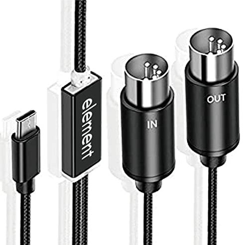 Pcwncvxa MIDI una USB C Type C Cable USB MIDI Converter con Luz Indicadora para Computadora de óRgano ElectróNico