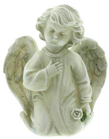 FRANK FLECHTWAREN Engel Rose, Polyresin Maße: Höhe 17 cm, liebevoll gestaltet, Himmelsboten